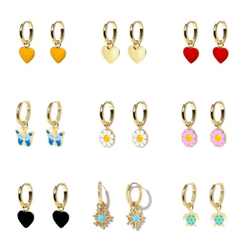 Orecchini circolari da donna con pendente G1019