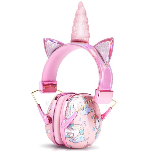 Orejeras para niños con cuerno de unicornio Protección auditiva Contra el ruido Diadema ajustable SNR 25 dB Orejeras cómodas CE EN 352-1
