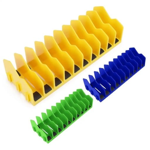 Organisateur pour pinces en plastique support avec base en caoutchouc Support pour dix pinces support de rangement pour tiroirs ou boîte