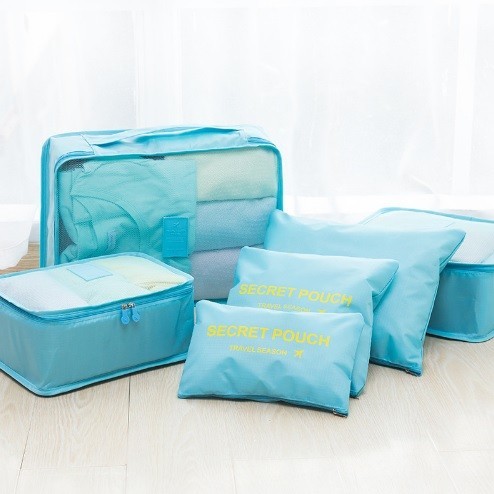 Organisateurs de voyage colorés pour valise - 6 pcs