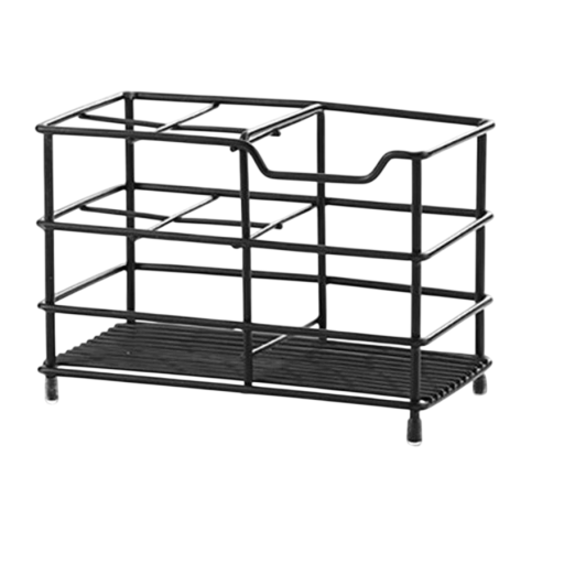 Organizador de baño de acero inoxidable 15 x 10,2 cm Soporte independiente con múltiples compartimentos para cepillos, cosméticos y brochas de maquillaje