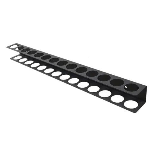 Organizador de parede em metal para chaves de fenda e alicates 40 x 4 cm suporte de armazenamento com 14 orifícios para oficina, garagem e mesa