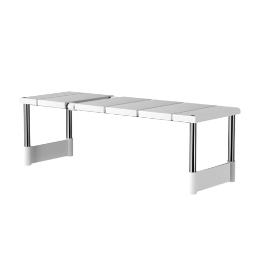 Organizador extensible para debajo del fregadero con longitud ajustable de 50–75 × 25 × 25 cm plegable blanco para armario de cocina