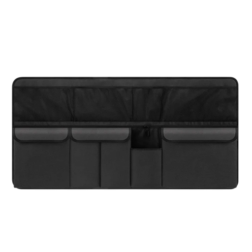 Organizér do kufru auta 105 x 51 cm Závěsný na zadní sedačky Oxford látka Síťované a uzavíratelné kapsy Praktický úložný systém