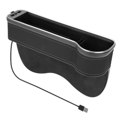 Organizér do mezery medzi sedadlom a konzolou Strana spolujazdca LED podsvietenie 2x USB Držák nápojov 28,5 x 7 x 18,5 cm