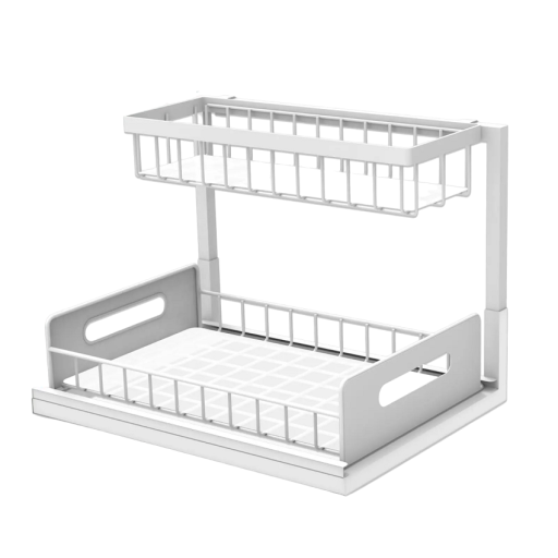 Organizer für Reinigungsmittel Ausziehbarer Organizer Schiebe-Organizer unter der Spüle Mehrzweck-Organizer Gewürz-Organizer 36 x 26 x 26 cm