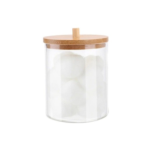 Organizzatore da bagno con coperchio in legno 8,5 x 7 cm