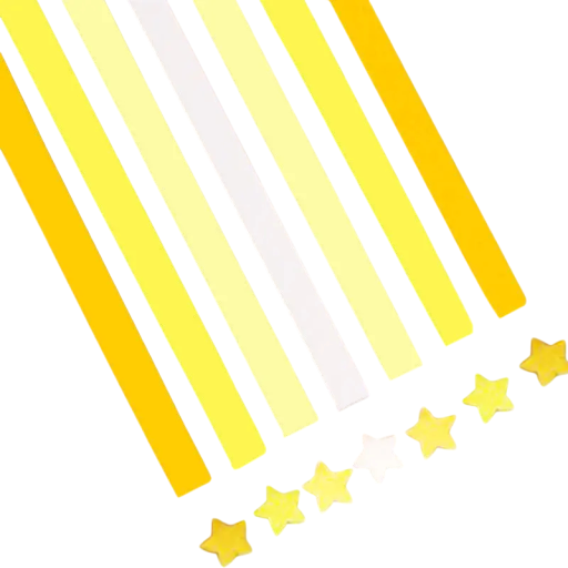 Origami Paper Strips 540 pcs 21.8 × 1 cm Double-Sided Coloured Paper Yellow Light Yellow Cream White DIY Crafting