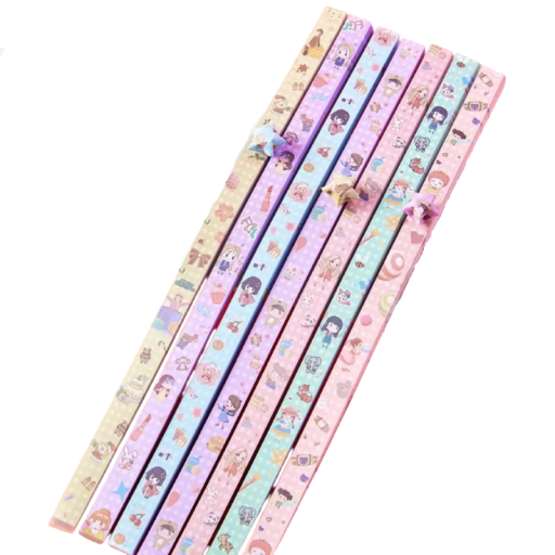 Origami Paper Strips 540 pcs 24 × 1 cm Colourful with Children's Motifs Folding Paper for Stars DIY Crafting Decorations