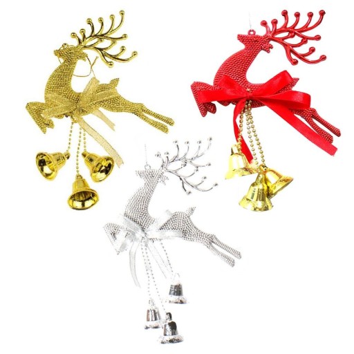 Ornement de Noël cerf avec des cloches