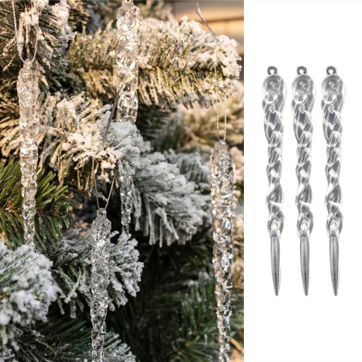 Ornement de Noël en forme de glaçon 12 pcs