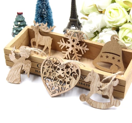 Ornement décoratif en bois - 10 pcs