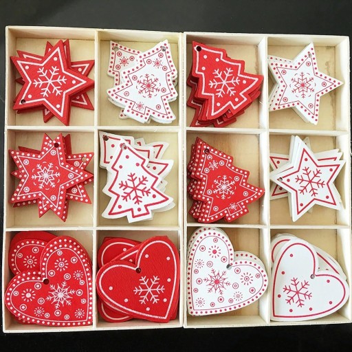 Ornements de Noël en bois 10 pcs C585