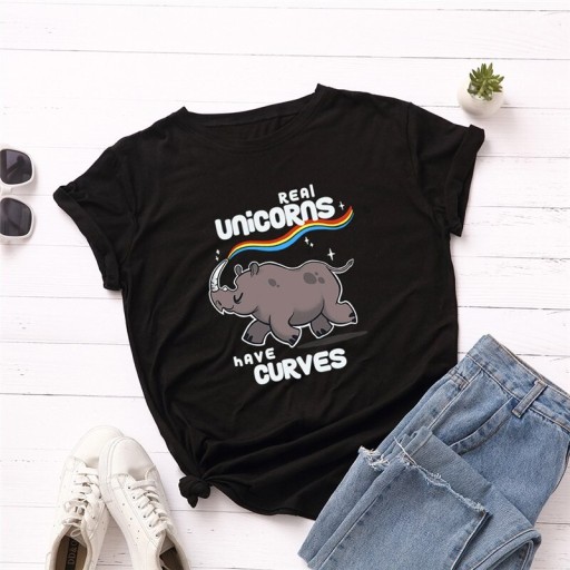 Orrszarvú nyomtatású női póló