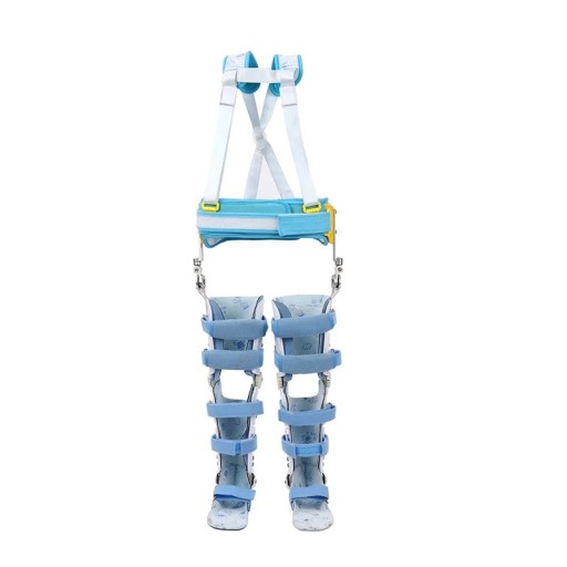 Orteza Reglabilă pentru Copii cu Articulații pentru Picioare, Suport pentru Șolduri, Genunchi și Glezne pentru Sprijinul Ligamentelor 45 cm Alb-albastru pentru Reabilitare