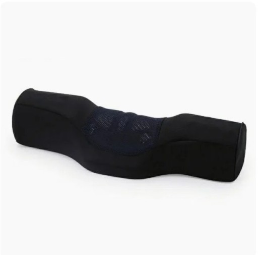 Ortopædisk pude med nakkestøtte, memory foam, ergonomisk støtte til hoved og nakkehvirvelsøjle, afslapningspude, åndbart betræk, 45x15x10 cm, sort