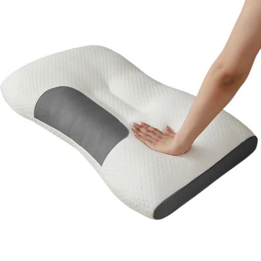 Ortopædisk sovepude af sojafiber, ergonomisk sundhedspude med memory foam, støtte til nakkehvirvelsøjlen, kvalitetssøvn 48x74x11 cm