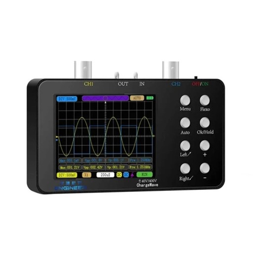 Osciloscopio digital de mano PWM de dos canales 50M 10MHz 2,5KSa/s 3,2" LCD 2500mAh batería para reparaciones y mediciones electrónicas