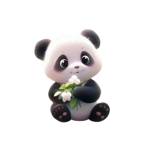 Osvěžovač vzduchu do auta klip do ventilace 2D difuzér cca 6 cm černo bílá panda s květinami dekorace interiéru vozu