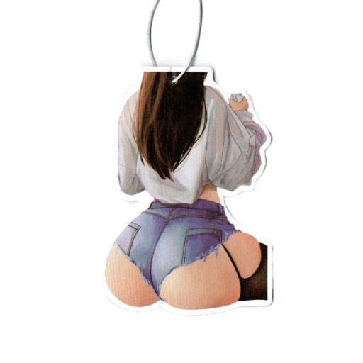 Osvěžovač vzduchu do auta přívěsek na zrcátko aromaterapie dekorace ilustrace ženy v džínových šortkách závěsný doplněk