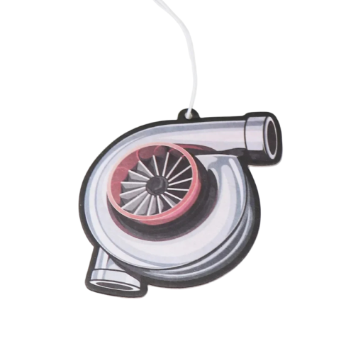 Osvěžovač vzduchu do auta závěsný na zpětné zrcátko motiv autodílu 9 × 9 cm pevné provedení šedo červený doplněk interiéru