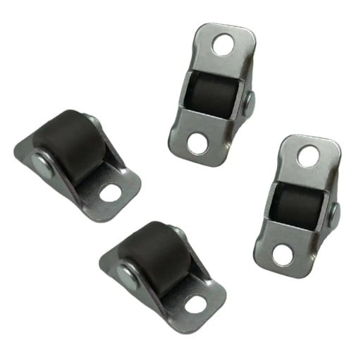 Otočné nábytkové kolieska 12 mm s montážnou základňou 12,8×28 mm, šírka 9 mm, kovová konštrukcia, čierna, pre malé nábytkové diely