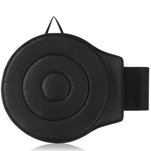 Otočný autosedák 360° pro seniory a těhotné ženy rozměr 52 x 40 cm polyesterový potah černý pro snadné nastupování a vystupování z auta