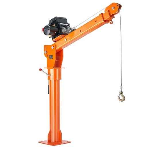 Otočný jeřáb VEVOR HXCZDJ-02 elektrický naviják 6000 lbs teleskopické rameno 360° nosnost 998 kg legovaná ocel Oranžový Pro zvedání břemen
