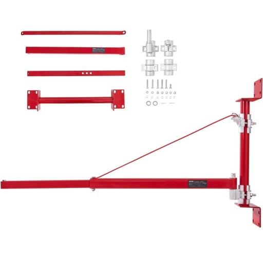 Otočný nástěnný držák pro elektrický zvedák HST-750 180° teleskopický nosnost 150 až 300 kg uhlíková ocel Červený 128,5 x 15 x 75,5 cm
