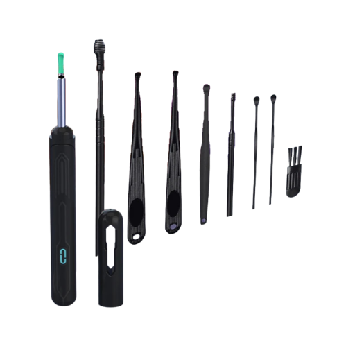 Otoscope pour le contrôle et le nettoyage de l'oreille avec accessoires Caméra endoscopique pour le nettoyage des oreilles Bâtonnet visuel intelligent pour le nettoyage des oreilles