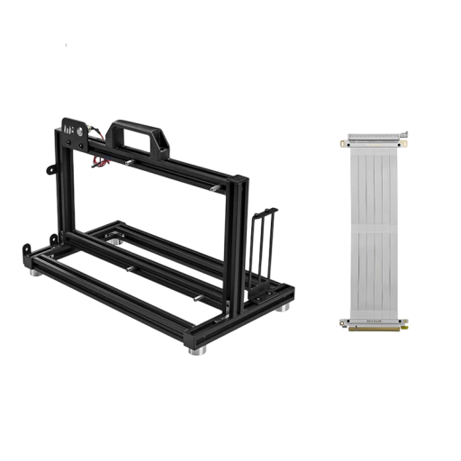 Otváracia ITX A4 počítačová skriňa s PCIe 3.0 káblom 33 cm 36x20x20 cm hliníková čierna open frame pre mini PC zostavy