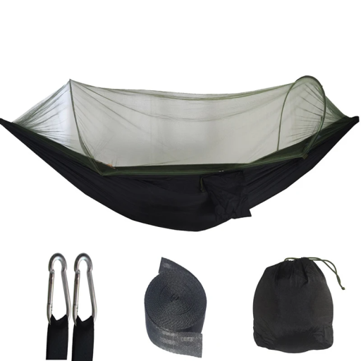 Outdoor Camping Hammock with Mosquito Net 250x120 cm Portable Hammock for 1–2 Persons Lightweight Folding Insect Net for Hiking and Travel
