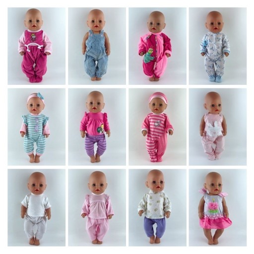 Overais e roupas de dormir para bonecas