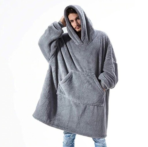 Oversize mikinová deka s rukávy P4003