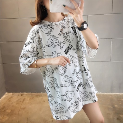 Oversized T-shirt med mønster til kvinder