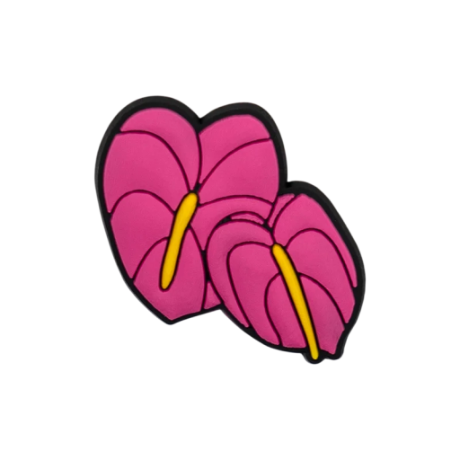 Ozdoba für Crocs Schuhe rosa tropische Blume PVC Dekoration für Schuhe Blumenmotiv leichtes Einsetzen zur Personalisierung