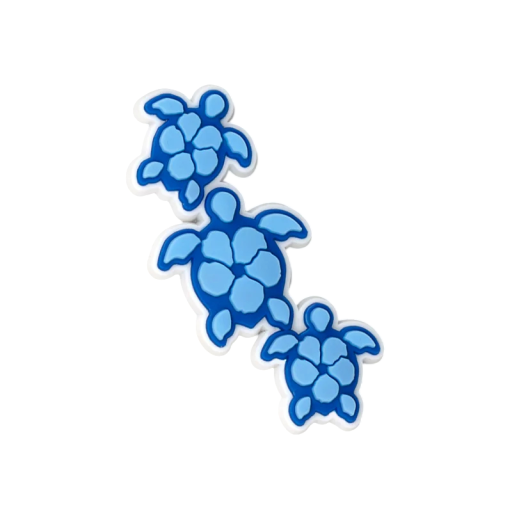 Ozdoba na crocsy 3 želvičky PVC dekorácia modrá svetlo modrá biela doplnok do topánok crocs morský motív ľahké nasadenie
