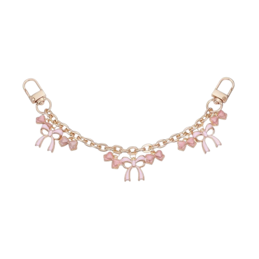 Ozdobný lánc táskához masni függőkkel 205 mm Fém ötvözet Arany dekoratív lánc táskához helyettesítő rövid fogantyú táskához