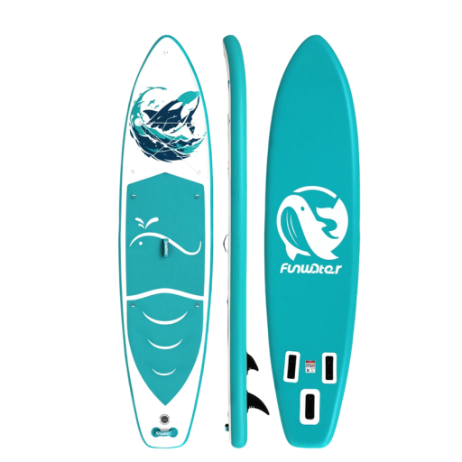 Paddleboard Funwater SUPFW49C Inflable 350x84x15 cm Capacidad 180 kg PVC con Remo Asiento Bomba y Mochila Turquesa con Orca