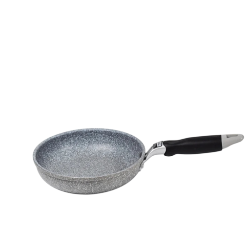 Padella rotonda antiaderente 20 cm con fondo doppio e manico in bakelite per tutti i tipi di piani cottura