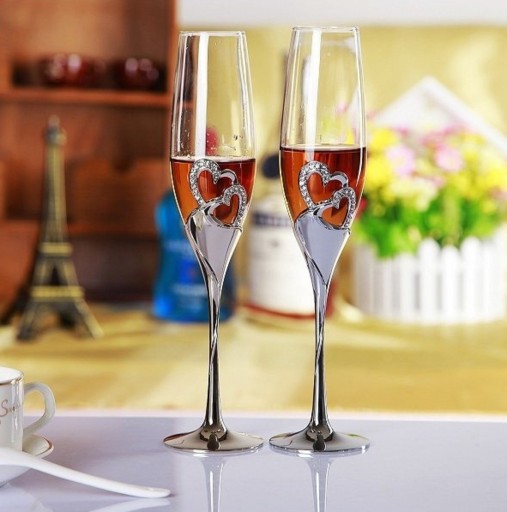 Pahare de șampanie de nuntă - 2 buc