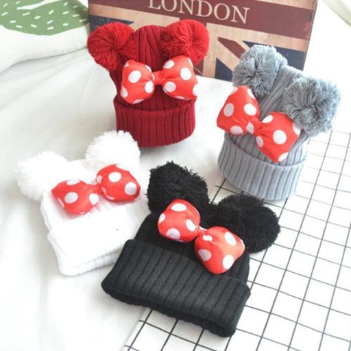 Παιδικό χειμερινό σκουφάκι με φιόγκο J2468