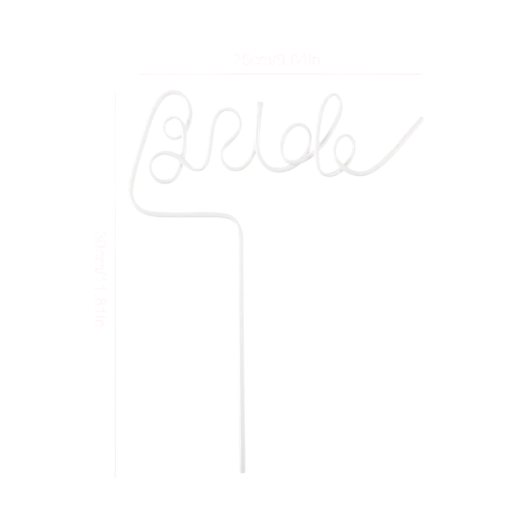 Paille en plastique Bride 30 x 25 cm Paille décorative blanche avec inscription pour l'enterrement de vie de jeune fille Célébration de mariage