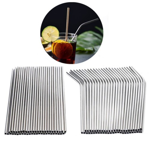Pailles en acier inoxydable 100 pcs