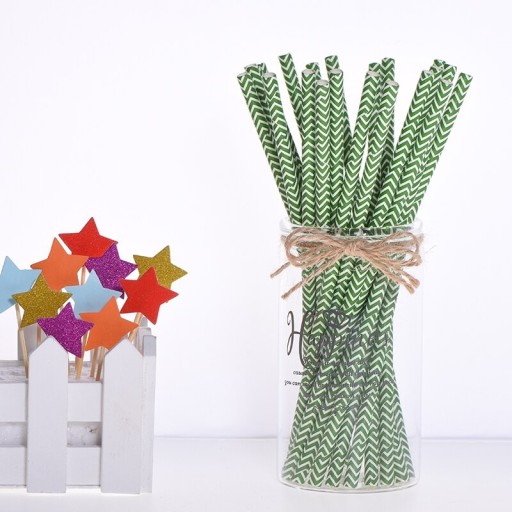 Pajitas de papel con estampado 25 uds.