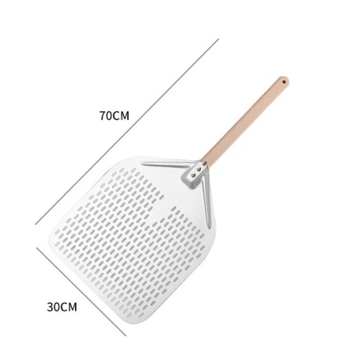 Pala para pizza 30 x 70 cm Pala metálica perforada con mango largo para pizza en horno o grill Utensilios de cocina profesionales