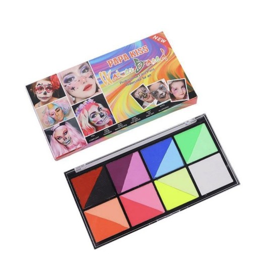 Paleta de pintura facial y corporal de 15 colores, maquillaje profesional para Halloween V318