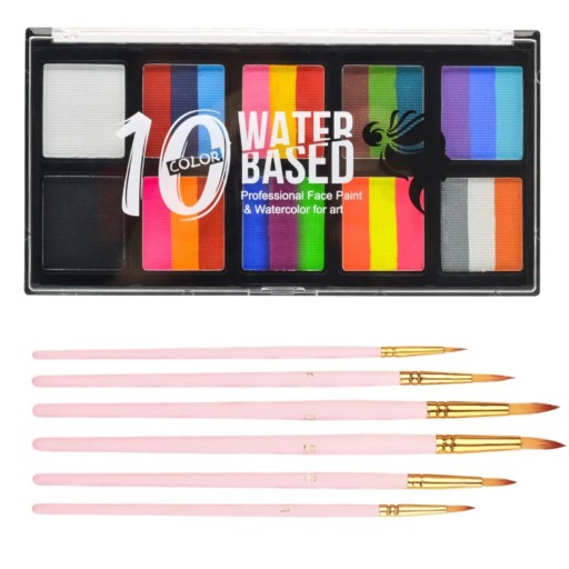 Paleta de pintura facial y corporal multicolor Paleta de pintura facial profesional con pinceles Maquillaje de Halloween V319
