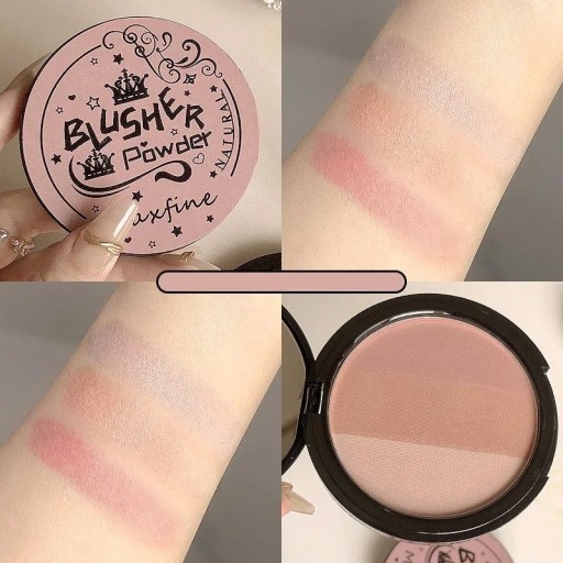 Paleta de rubores de tres tonos Paleta de polvos para contornear de tres tonos Rubor rosa brillante Iluminador de contorno facial bronce Polvos faciales brillantes