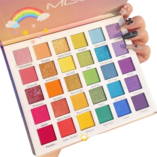 Paleta de sombras de ojos brillantes y mate 30 colores Sombras de ojos brillantes Sombras de ojos mate Sombras ultra pigmentadas Larga duración Resistente al agua
